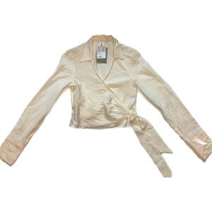 H&M Cream Wrap Blouse